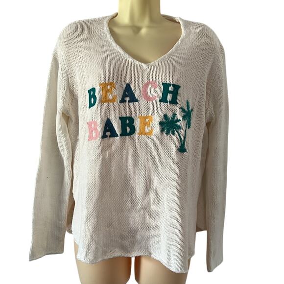 Simply Southern Beach Babe Sweater Size S/M Lightweight Knit Travel Slouchy - Picture 2 of 10